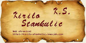 Kirilo Stankulić vizit kartica